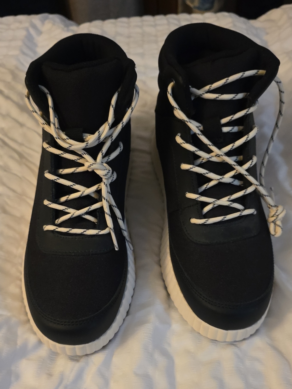 Women’s Black Lace-Up Boots with Contrast Laces